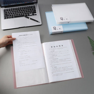 40 Pages Candy Color Binder Folder A4 Size Display Book PP Clear Pocket ...